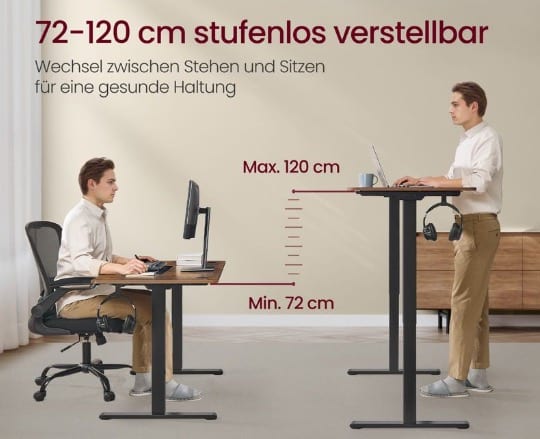 VASAGLE Hoehenverstellbarer Schreibtisch elektrisch ohne Tischplatte VASAGLE Hoehenverstellbarer Schreibtisch elektrisch ohne Tischplatte