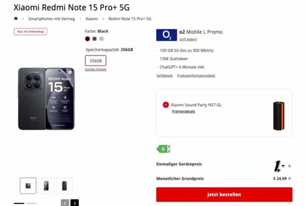 Xiaomi Redmi Note 15 Pro Plus 5G o2 Mobile L