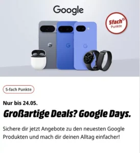 MediaMarkt Google Days - z.B. Google Pixel 10a 128GB + Google Pixel Buds 2a