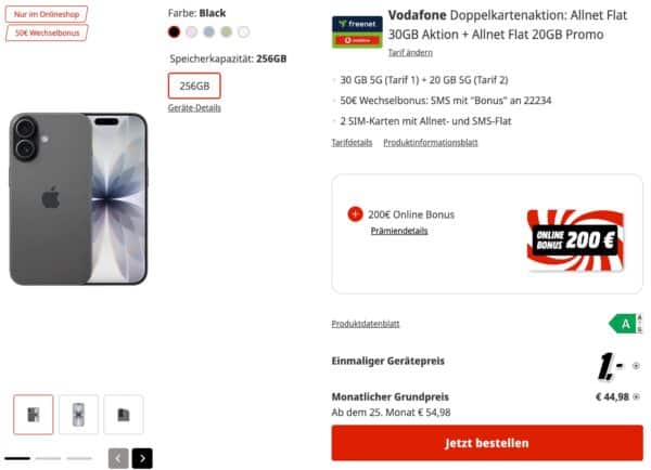 iPhone 17  200 Online Bonus mit Vertrag  MediaMarkt Tarifwelt 2026 01 30 15 56 32