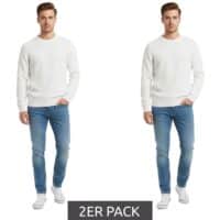 2er Pack schlichter ESPRIT Herren Strick Pullover Rundhals Sweater Baumwoll Pullover Weiss 2026 02 26 13 33 00