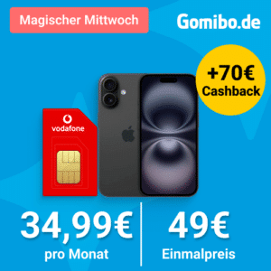 [Eff. GRATIS mit GigaKombi] 📱iPhone 16 für 49€ im Vodafone - Smart Lite mit 45GB 5G für 34,99€ mtl.