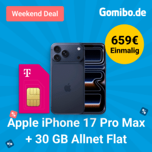 [240€ Cashback] 🔥 Apple iPhone 17 Pro Max 256GB für 659€ im Telekom Magenta Mobil S mit 30GB 5G für 39,95€ mtl. - eff. 5€!