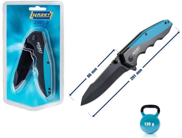 Hazet Klappmesser 2157 3 I Outdoor Taschenmesser mit hochwertiger Edelstahl Klinge I Aluminium Griff mit Fingermulden fuer den E 2026 02 26 10 55 11