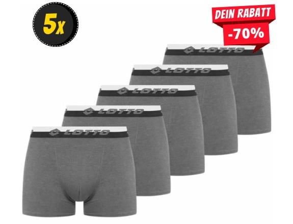 Lotto Retro Herren Boxershorts 5er Pack anthrazit