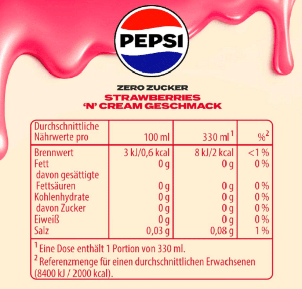Monosnap Pepsi Zero Zucker Strawberry n Cream Geschmack in der Dose Einweg 24x033l  Amazon.de Lebensmittel  Getraenke 2026 02 01 16 10 58