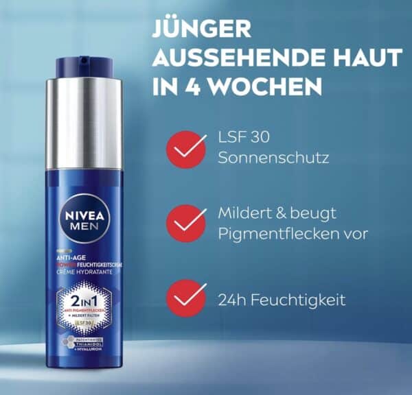 NIVEA MEN Anti Age 2in1 Power Tagespflege mit LSF 30