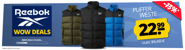 Reebok WOW DEALS Puffer Weste AFFILIATE DEU
