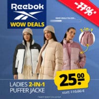 Reebok 2 in 1 Puffer wendbare Damen Winterjacke RBO21100 Oatmeal