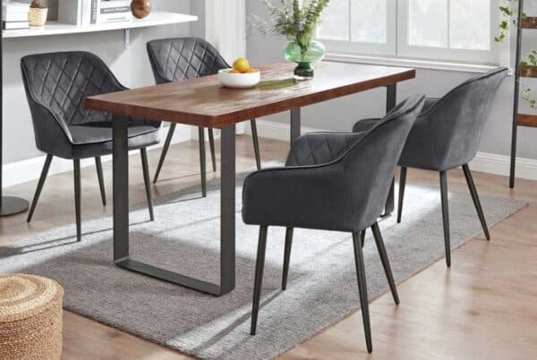 SONGMICS Polsterstuhl mit Armlehnen   grau