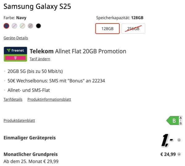 Samsung Galaxy S25 mit Vertrag  MediaMarkt Tarifwelt 2026 02 13 15 50 33