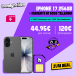 ENDET!  🔥 iPhone 17 (256GB) für 120€ im Telekom-Netz (50GB 5G) für 44,95€ mtl. (+300€ BONUS)