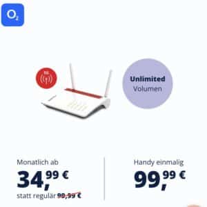 [124€ unter Idealo!] AVM FRITZ!Box 6850 5G v2 & monatlich kündbare o2 Unlimited Max 😲 Allnet + unendlich 5G mit 300 Mbit/s
