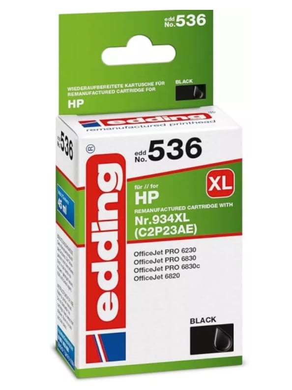 Edding 536 Druckerpatrone fuer HP 934XL Einzelpatrone Schwarz 45 ML Kartusche 2026 03 03 09 20 23