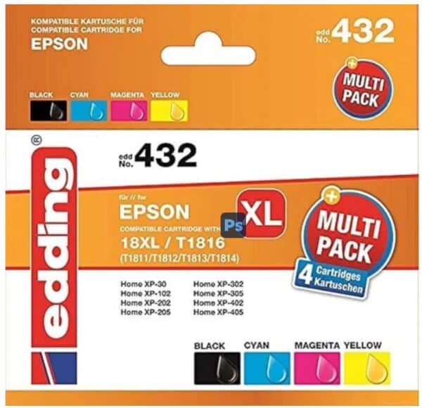 Edding EDD 432 Druckerpatrone Multipack fuer Epson 18XL T1816 T1811 T1812 T1813T1814 2026 03 03 09 07 39