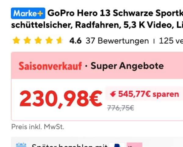GoPro Hero 13 Schwarze Sportkamera widerstandsfaehig und schuettelsicher Radfahren 53 K Video Live Sportkamera Go Pro Hero  2026 03 06 11 22 07