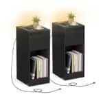 [Doppelpack] ✨ Schicker Nachttisch mit LED & USB-Anschluss