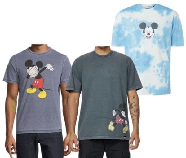 RECOVERED X Disney Herren T Shirt mit Mickey Mouse Print Baumwoll Shirt im Batik Look Rundhals Shirt Dunkelblau Blau Batik od 2026 03 17 14 42 27