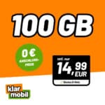 Endet wieder! 🔥 100GB 5G TELEKOM Allnet für NUR 14,99€ mtl. + 0,00€ AG (Klarmobil im Telekom Netz)