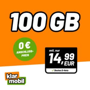 Wieder da! 🔥 100GB 5G TELEKOM Allnet für NUR 14,99€ mtl. + 0,00€ AG (Klarmobil im Telekom Netz)