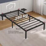 VASAGLE Doppelbettgestell (90×200 cm) – integrierte Regale & Metallrahmen