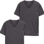 Basics! 👕 2x Tom Tailor Herren V-Neck T-Shirt, z.B. grau ab 8€, weiß ab 7€ etc. (je nach Farbe & Größe)