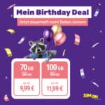 🥳🦝 70GB Allnet-Flat im Vodafone-Netz (5G, mtl. kündbar) für 9,99€ mtl. | 100GB für 11,99€ | 0€ AG!
