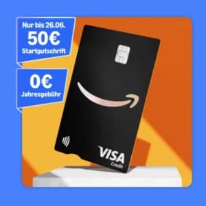 🚨 Bis zu 2% Cashback - Amazon Visa Kreditkarte mit bis zu 50€ Startguthaben - dauerhaft kostenlos (mind. 0,5% Cashback)