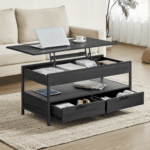 Vasagle 🛋️ Couchtisch mit Schubladen (anthrazitgrau-tintenschwarz)