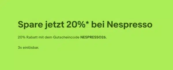 Ebay Rabatt auf Nespresso
