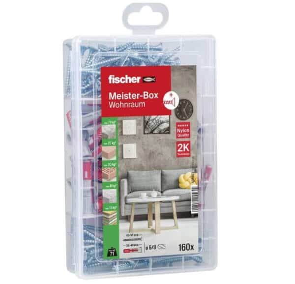 fischer Meister Box Wohnraum 160 teiliges Duebel  und Schraubenset