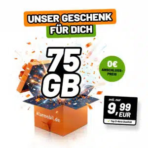 0,00€ AG! 💥 5G Vodafone Deals von klarmobil | 75GB für 9,99€ | 150GB für 14,99€ | 200GB für 19,99€ (auch mtl. kündbar!)