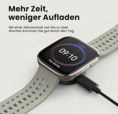 Amazfit Bip 6 Smart Watch 46mm Laden Amazfit Bip 6 Smart Watch 46mm auf Ladegerät