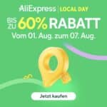 AliExpress Local Day Sale mit div. Gutscheinen + 33€ PayPal Rabatt: 2€ ab 18€ | 6€ ab 45€ | 11€ ab 79€ | 20€ ab 149€ | 30€ ab 239€ | 45€ ab 359€ | 63€ ab 499€
