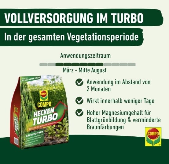 COMPO Heckenturbo   leistungsstarker Spezial Duenger fuer Hecken
