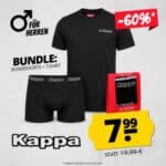 Kappa Herren Bundle 👕🩲 Boxershorts & T-Shirt (beides in schwarz) für 6,66€ + Versand