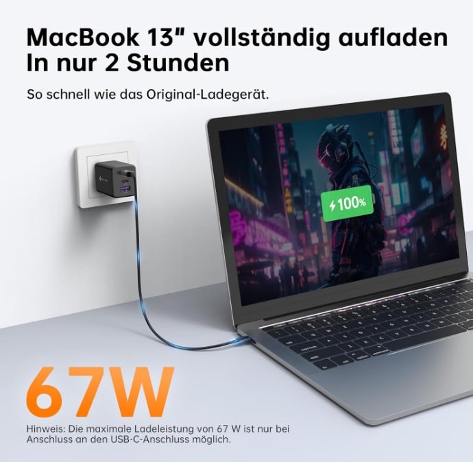 NOVOO 67W USB C Ladegeraet   GaN