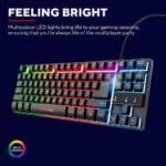 Trust Thado TKL Gaming Tastatur (QWERTZ, Anti-Ghosting, LED-Beleuchtung, 12 Media-Tasten)