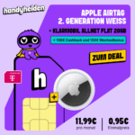 [250€ BONUS] Apple AirTag (2. Gen.) für 0,95€ mit TELEKOM mit 20GB 5G für 11,99€ mtl. (Klarmobil) | Unter 60€ Gesamtkosten!