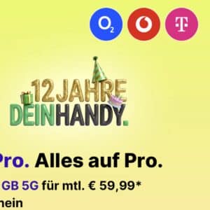 DEINHANDY feiert 12. Geburtstag: 50€ Gutschein auf Top-Smartphones (iPhone 17 Pro, S26 Utra, Pixel 10 Pro, 17T Pro) & PS5-Bundles! 🎂