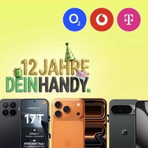 DEINHANDY Geburtstag: 50€ Gutschein auf iPhone 17 Pro, S26 Utra, Pixel 10 Pro, 17T Pro & PS5-Bundles! 🎂