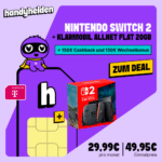 [300€ BONUS] Nintendo Switch 2 für 49,95€ mit TELEKOM mit 20GB 5G für 29,99€ mtl. (Klarmobil)
