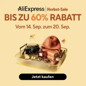 AliExpress Fall Sale mit div. Gutscheinen: 2€ ab 18€ | 6€ ab 45€ | 11€ ab 99€ | 20€ ab 159€ | 30€ ab 240€ | 45€ ab 355€ | 60€ ab 479€