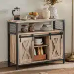 🏠 VASAGLE Sideboard mit Schiebetüren im Landhaus-Stil