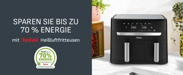 Tefal Dual Easy Fry Heissluftfritteuse 83 L   2 Kammern