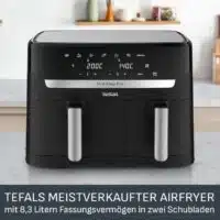 Tefal Dual Easy Fry Heissluftfritteuse 83 L mit 2 Kammern