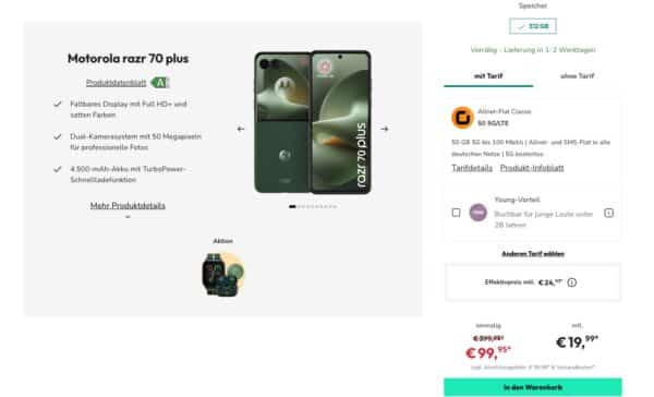 Vodafone Netz Motorola Razr 70 Plus