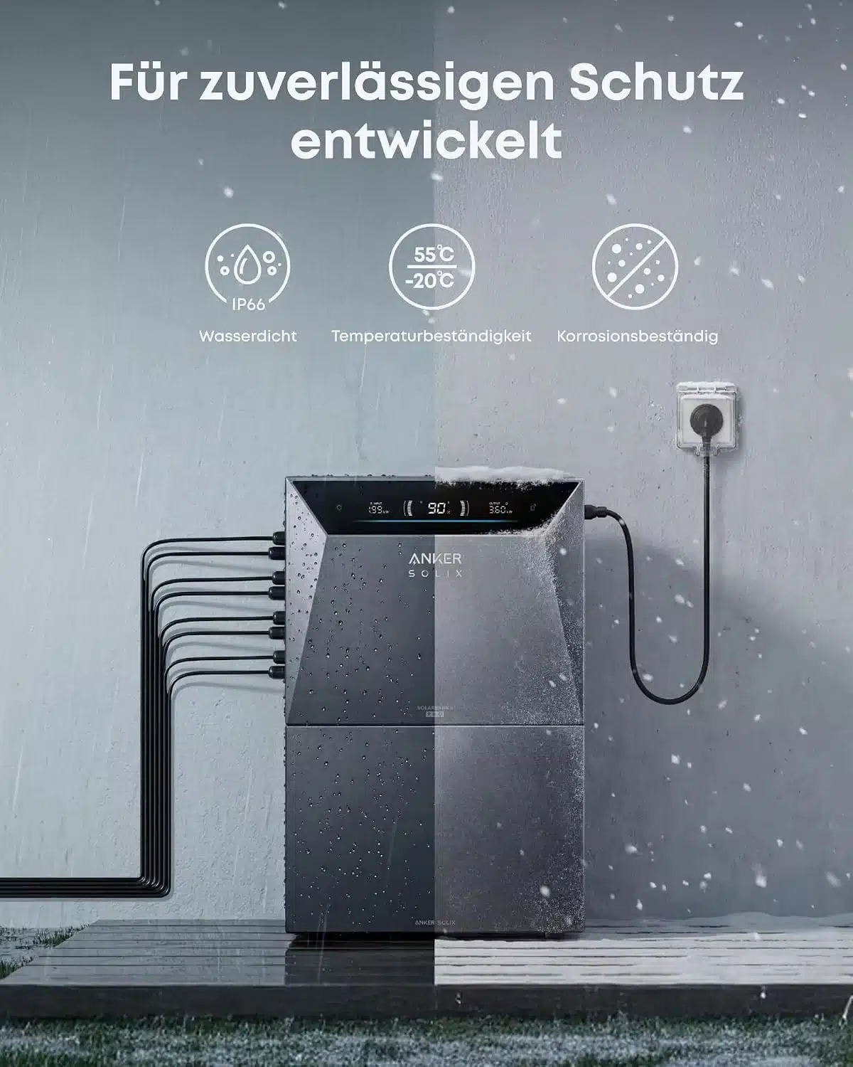 Anker SOLIX BP5000 mit Schutzfunktionen im Außenbereich