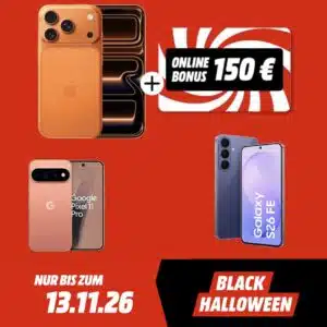 TOP 🔥 Apple iPhone 17 Pro (Max) Bestpreise 🔥 S26 FE für 17,99€ mtl. 🔥 150€ Cashback & weitere MediaMarkt Tarife