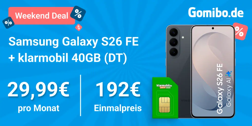 Samsung Galaxy S26 FE klarmobil 1200x600 Samsung Galaxy S26 FE klarmobil 1200x600